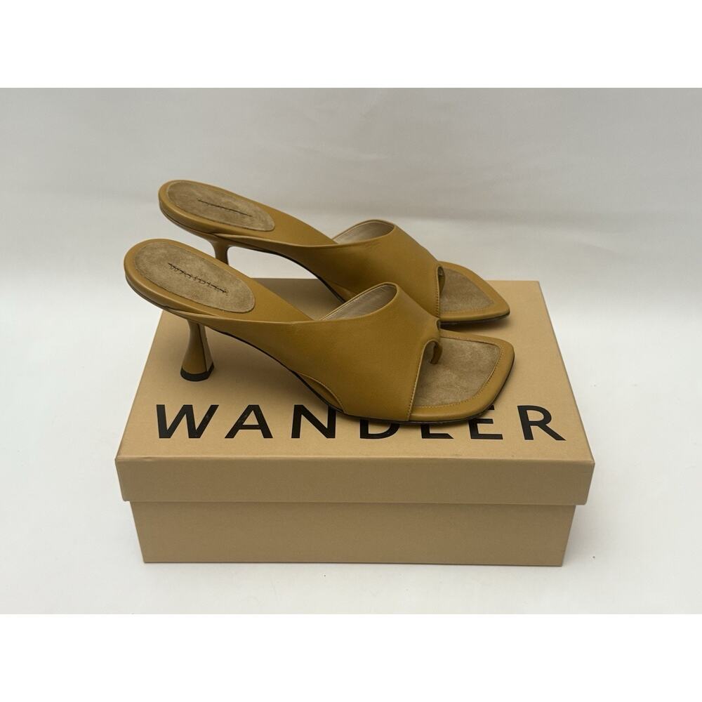 New Women’s Wandler Julio Sandal Mule in Sparrow Mix Tan Leather Size 40 US 10